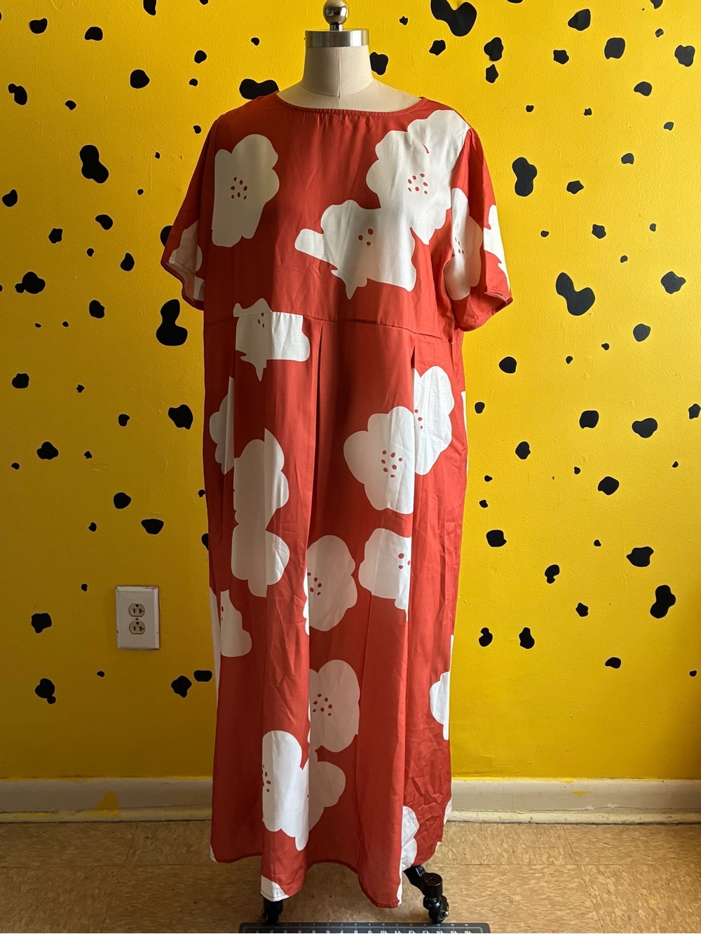Dopamine Floral Maxi Dress Womens 2X Pockets Statement Spring Artsy Oversized